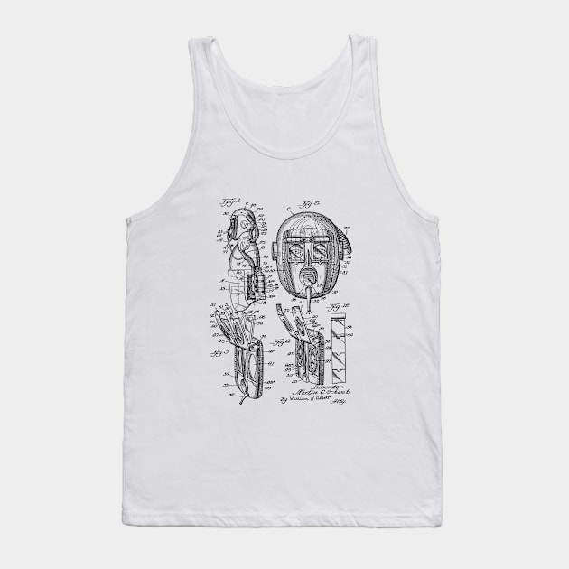 Gas Mask Vintage Patent Hand Drawing Tank Top by TheYoungDesigns